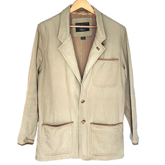 Orvis Men Vintage Elbow Patch Fishing Hunting Button Down Jacket Size Med Tall - Picture 2 of 13